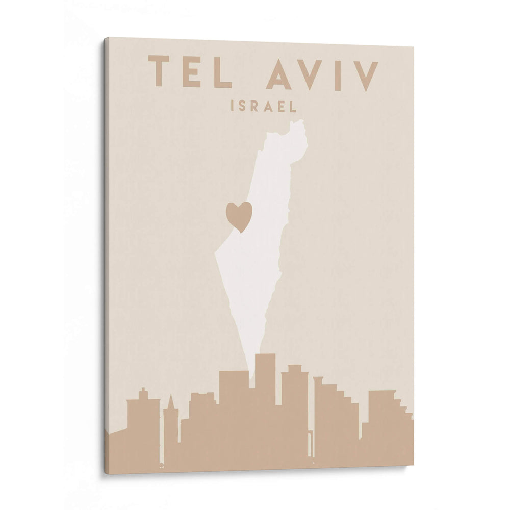 Tel Aviv - Mapas del corazón de la ciudad 87 - Emiliano Deificus | Cuadro decorativo de Canvas Lab
