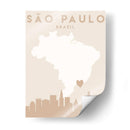 Sao Paulo - Mapas del corazón de la ciudad 77 - Emiliano Deificus | Cuadro decorativo de Canvas Lab