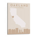 Oakland - Mapas del corazón de la ciudad 62 - Emiliano Deificus | Cuadro decorativo de Canvas Lab