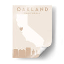 Oakland - Mapas del corazón de la ciudad 62 - Emiliano Deificus | Cuadro decorativo de Canvas Lab