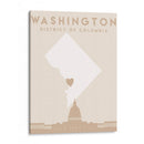 Washington - Mapas del corazón de la ciudad 93 - Emiliano Deificus | Cuadro decorativo de Canvas Lab