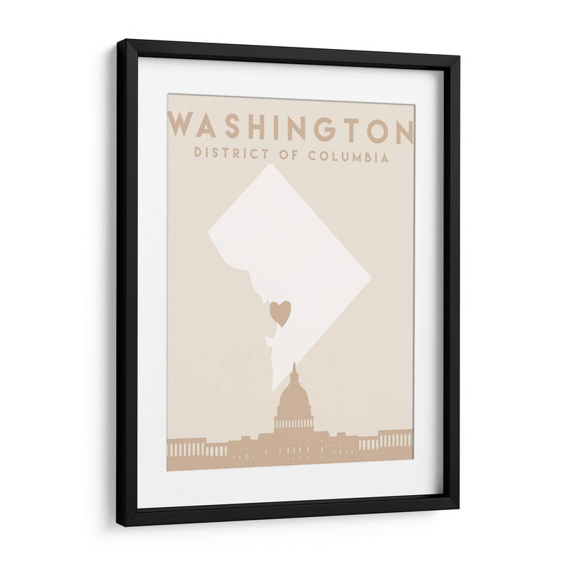 Washington - Mapas del corazón de la ciudad 93 - Emiliano Deificus | Cuadro decorativo de Canvas Lab
