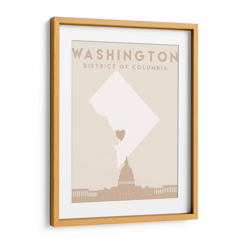 Washington - Mapas del corazón de la ciudad 93 - Emiliano Deificus | Cuadro decorativo de Canvas Lab