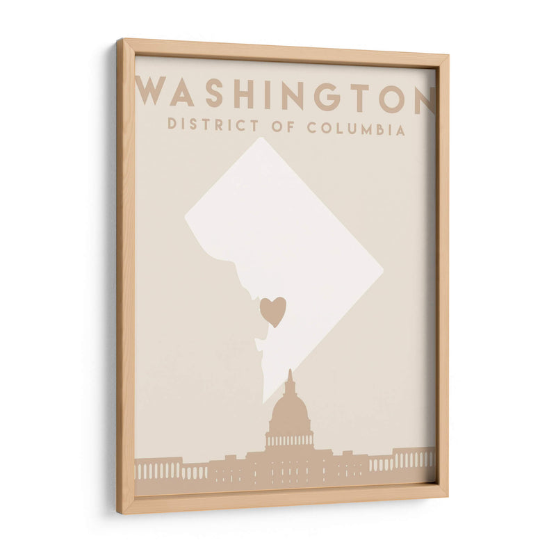Washington - Mapas del corazón de la ciudad 93 - Emiliano Deificus | Cuadro decorativo de Canvas Lab
