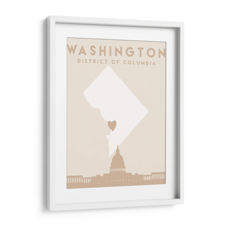 Washington - Mapas del corazón de la ciudad 93 - Emiliano Deificus | Cuadro decorativo de Canvas Lab