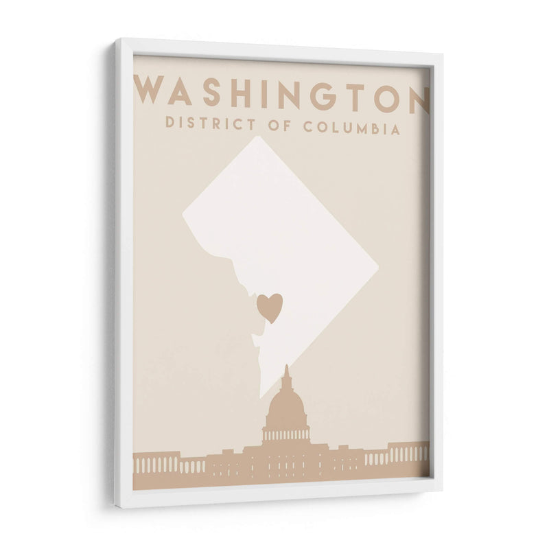 Washington - Mapas del corazón de la ciudad 93 - Emiliano Deificus | Cuadro decorativo de Canvas Lab