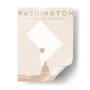 Washington - Mapas del corazón de la ciudad 93 - Emiliano Deificus | Cuadro decorativo de Canvas Lab