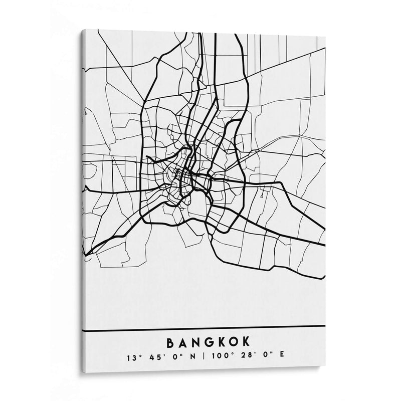 Bangkok - Mapas negros 08 - Emiliano Deificus | Cuadro decorativo de Canvas Lab