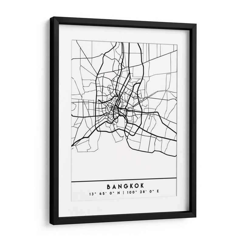 Bangkok - Mapas negros 08 - Emiliano Deificus | Cuadro decorativo de Canvas Lab