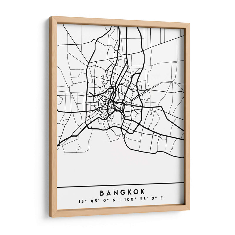 Bangkok - Mapas negros 08 - Emiliano Deificus | Cuadro decorativo de Canvas Lab