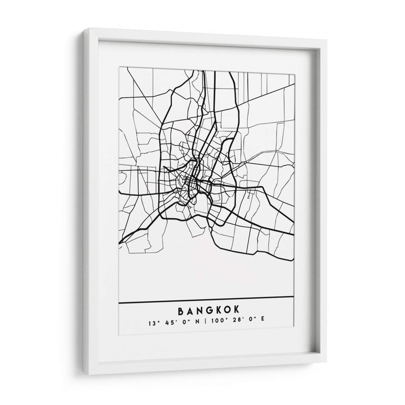 Bangkok - Mapas negros 08 - Emiliano Deificus | Cuadro decorativo de Canvas Lab