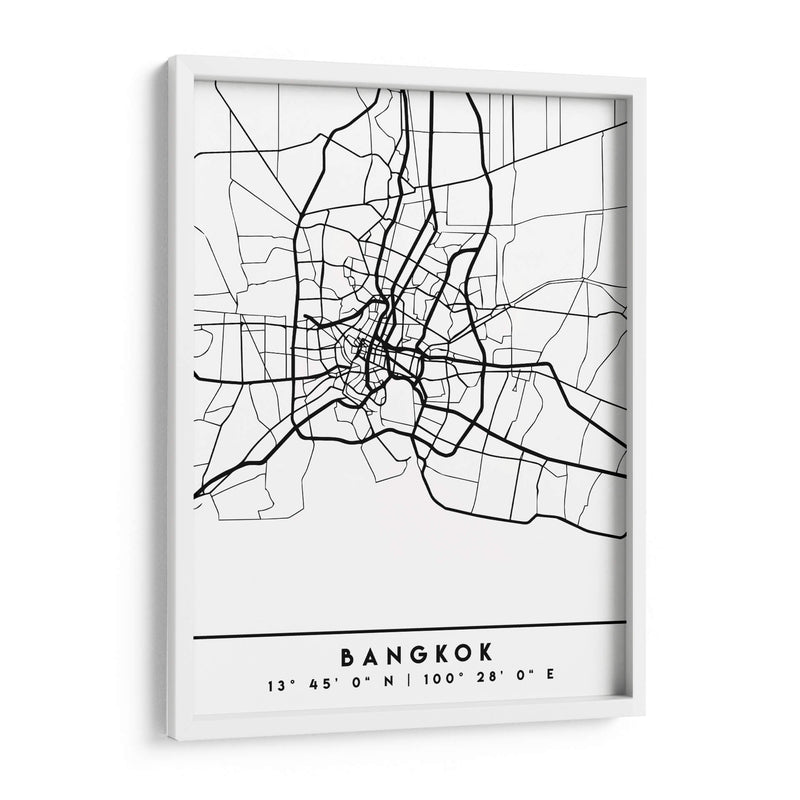 Bangkok - Mapas negros 08 - Emiliano Deificus | Cuadro decorativo de Canvas Lab