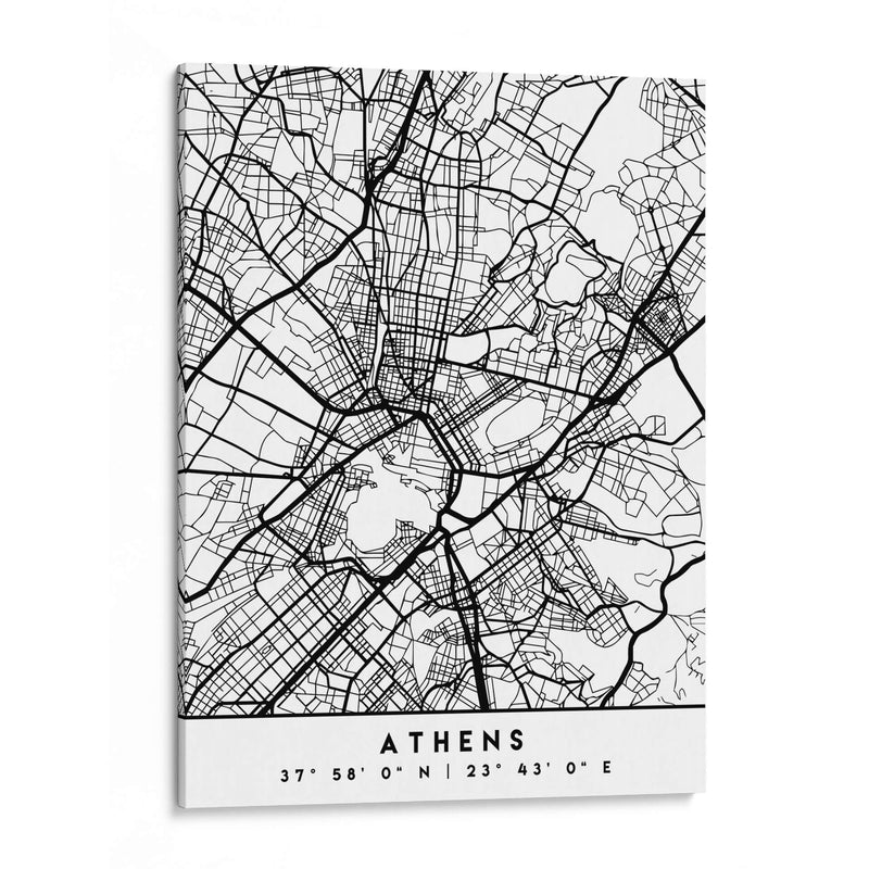 Athens - Mapas negros 05 - Emiliano Deificus | Cuadro decorativo de Canvas Lab