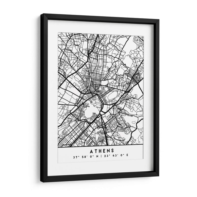 Athens - Mapas negros 05 - Emiliano Deificus | Cuadro decorativo de Canvas Lab
