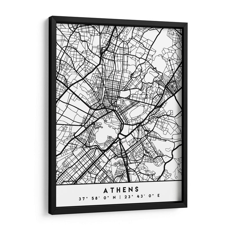 Athens - Mapas negros 05 - Emiliano Deificus | Cuadro decorativo de Canvas Lab