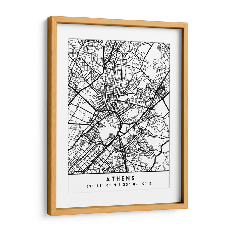 Athens - Mapas negros 05 - Emiliano Deificus | Cuadro decorativo de Canvas Lab