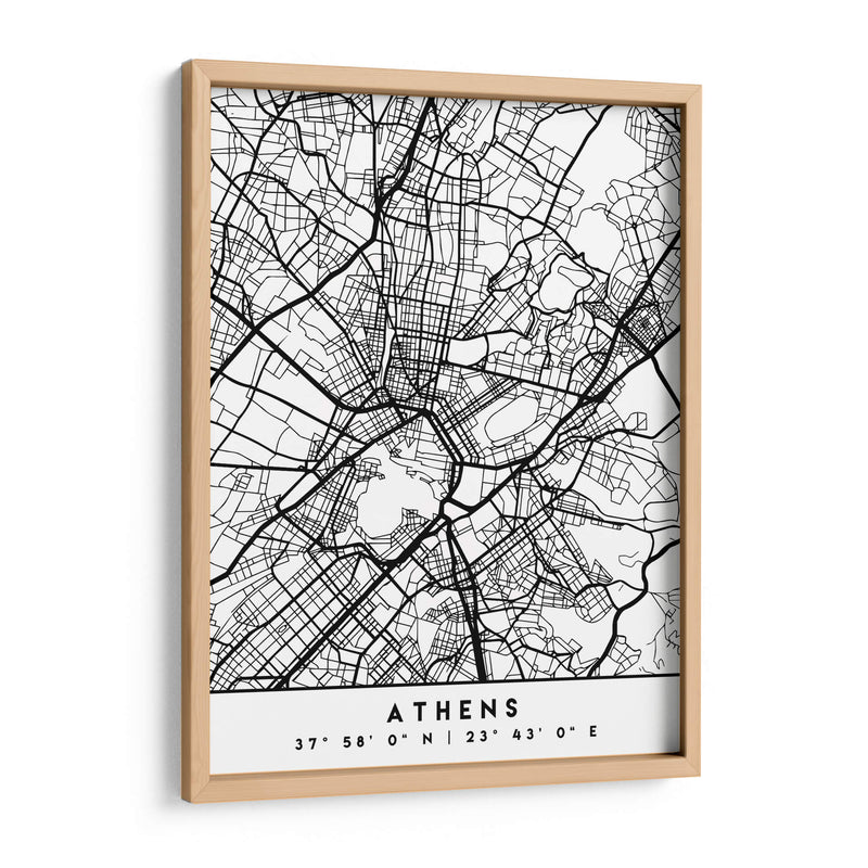 Athens - Mapas negros 05 - Emiliano Deificus | Cuadro decorativo de Canvas Lab