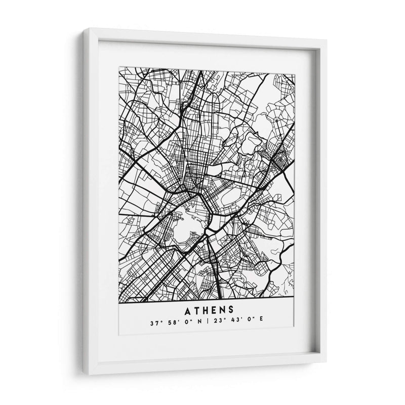 Athens - Mapas negros 05 - Emiliano Deificus | Cuadro decorativo de Canvas Lab