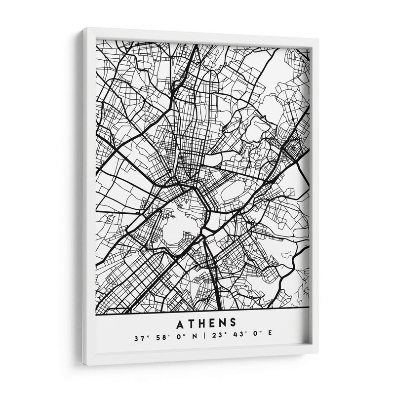 Athens - Mapas negros 05 - Emiliano Deificus | Cuadro decorativo de Canvas Lab