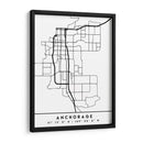 Anchorage - Mapas negros 04 - Emiliano Deificus | Cuadro decorativo de Canvas Lab