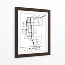 Anchorage - Mapas negros 04 - Emiliano Deificus | Cuadro decorativo de Canvas Lab