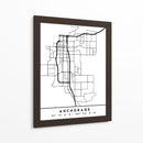 Anchorage - Mapas negros 04 - Emiliano Deificus | Cuadro decorativo de Canvas Lab