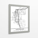 Anchorage - Mapas negros 04 - Emiliano Deificus | Cuadro decorativo de Canvas Lab