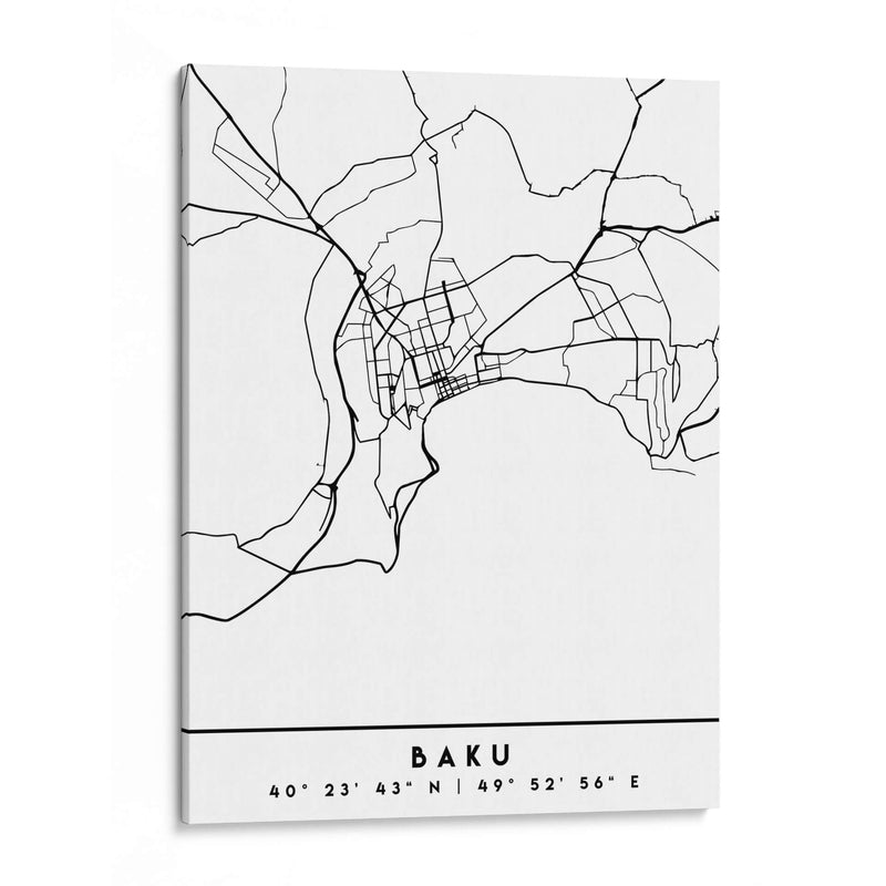 Baku - Mapas negros 06 - Emiliano Deificus | Cuadro decorativo de Canvas Lab