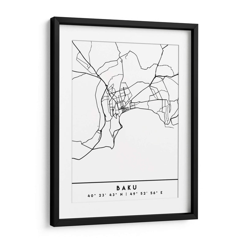 Baku - Mapas negros 06 - Emiliano Deificus | Cuadro decorativo de Canvas Lab