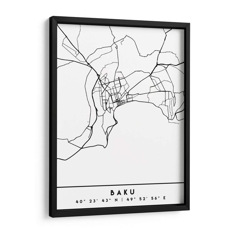 Baku - Mapas negros 06 - Emiliano Deificus | Cuadro decorativo de Canvas Lab