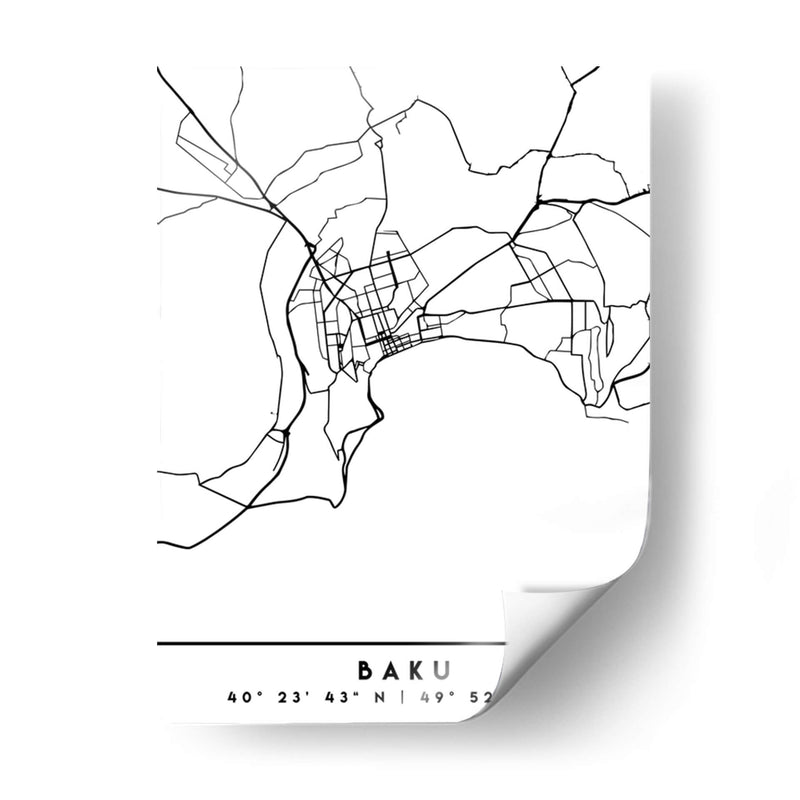 Baku - Mapas negros 06 - Emiliano Deificus | Cuadro decorativo de Canvas Lab