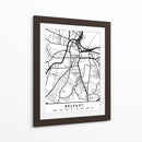 Belfast - Mapas negros 12 - Emiliano Deificus | Cuadro decorativo de Canvas Lab