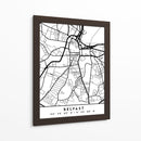 Belfast - Mapas negros 12 - Emiliano Deificus | Cuadro decorativo de Canvas Lab