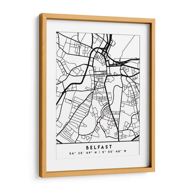 Belfast - Mapas negros 12 - Emiliano Deificus | Cuadro decorativo de Canvas Lab
