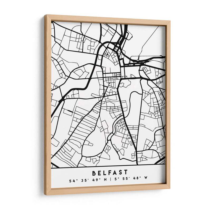 Belfast - Mapas negros 12 - Emiliano Deificus | Cuadro decorativo de Canvas Lab