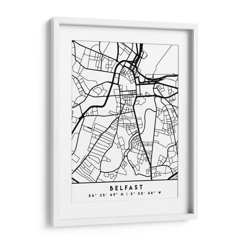 Belfast - Mapas negros 12 - Emiliano Deificus | Cuadro decorativo de Canvas Lab