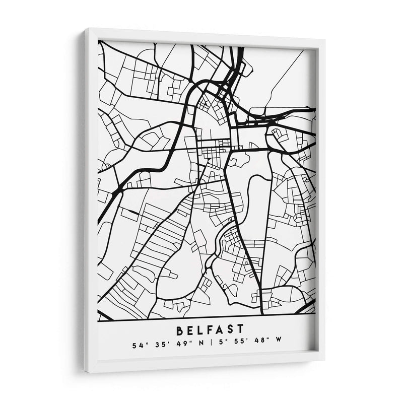 Belfast - Mapas negros 12 - Emiliano Deificus | Cuadro decorativo de Canvas Lab
