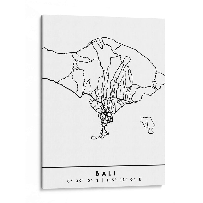 Bali - Mapas negros 07 - Emiliano Deificus | Cuadro decorativo de Canvas Lab