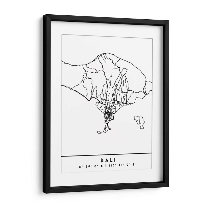 Bali - Mapas negros 07 - Emiliano Deificus | Cuadro decorativo de Canvas Lab