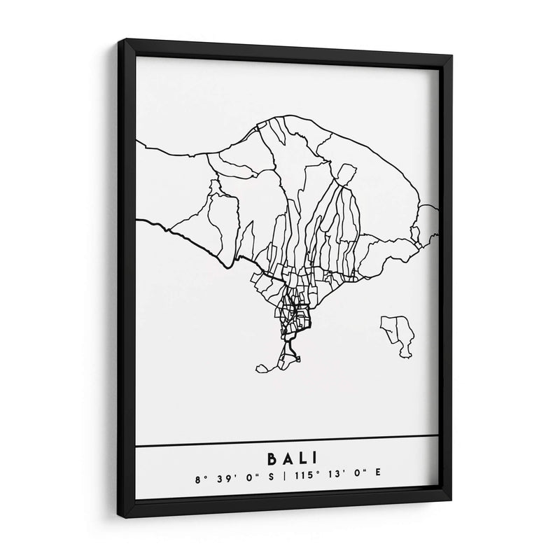 Bali - Mapas negros 07 - Emiliano Deificus | Cuadro decorativo de Canvas Lab