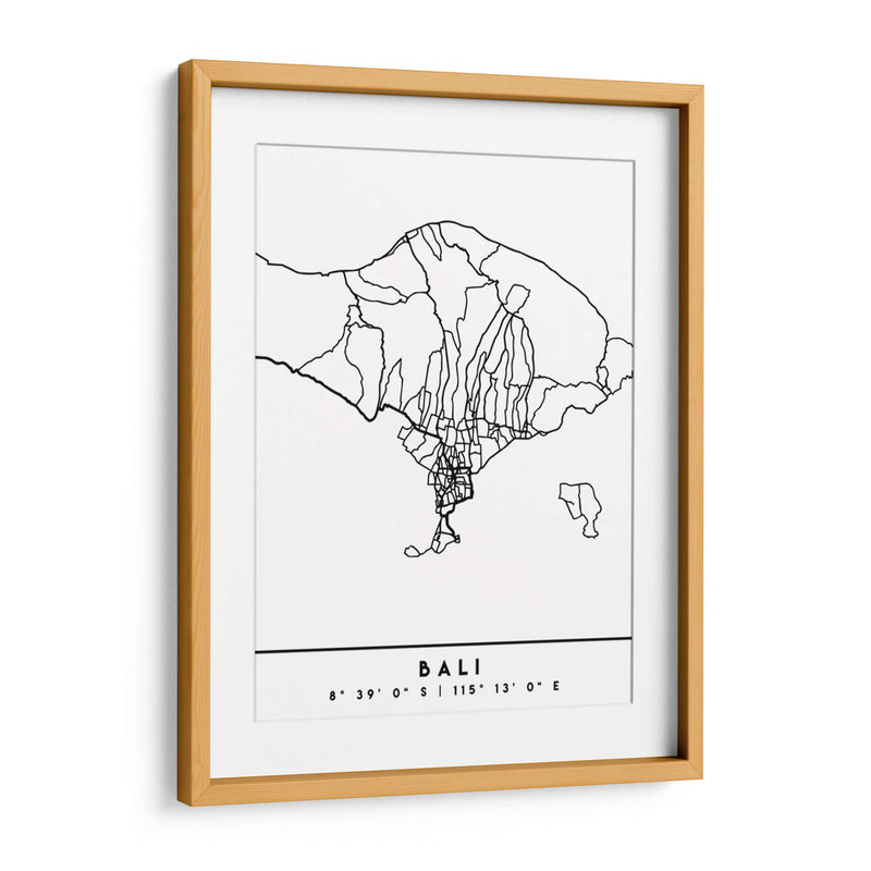 Bali - Mapas negros 07 - Emiliano Deificus | Cuadro decorativo de Canvas Lab