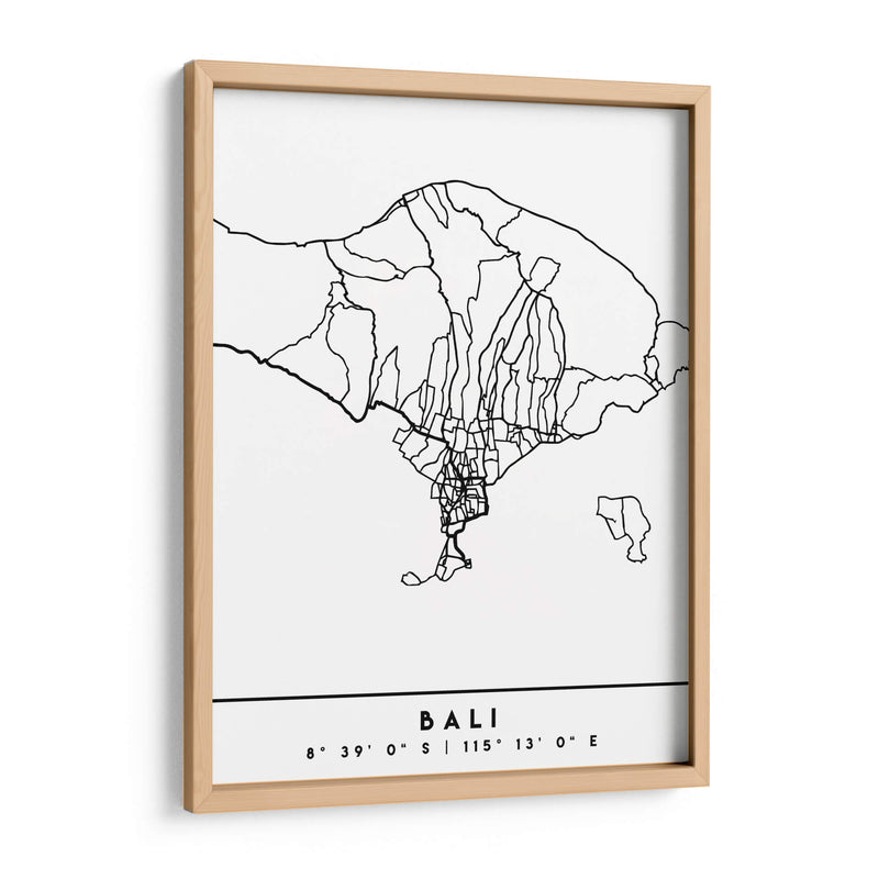 Bali - Mapas negros 07 - Emiliano Deificus | Cuadro decorativo de Canvas Lab