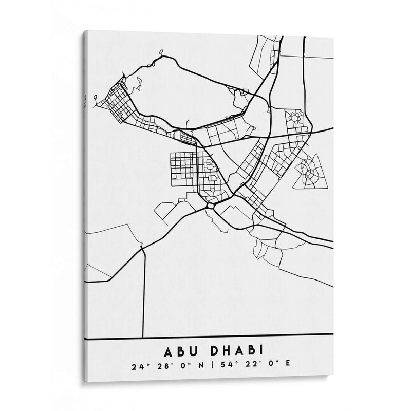 Abu Dhabi - Mapas negros 01 - Emiliano Deificus | Cuadro decorativo de Canvas Lab