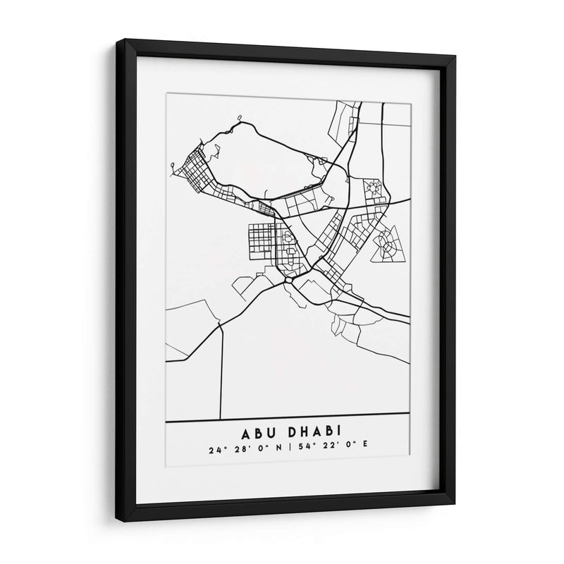 Abu Dhabi - Mapas negros 01 - Emiliano Deificus | Cuadro decorativo de Canvas Lab