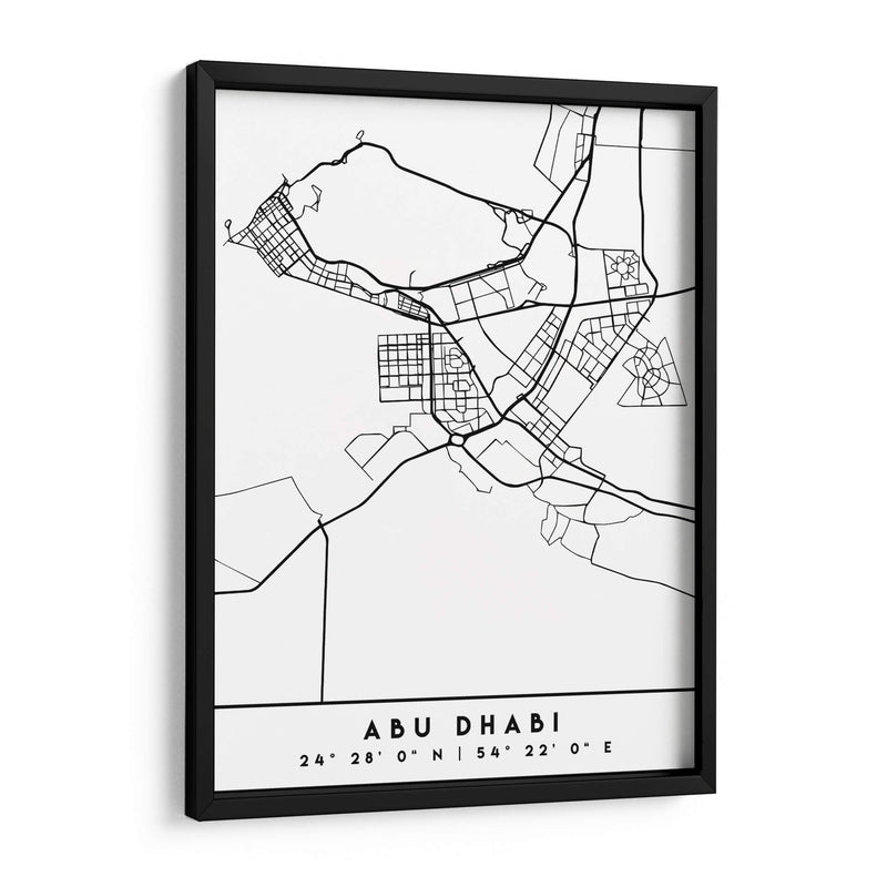 Abu Dhabi - Mapas negros 01 - Emiliano Deificus | Cuadro decorativo de Canvas Lab