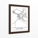 Abu Dhabi - Mapas negros 01 - Emiliano Deificus | Cuadro decorativo de Canvas Lab