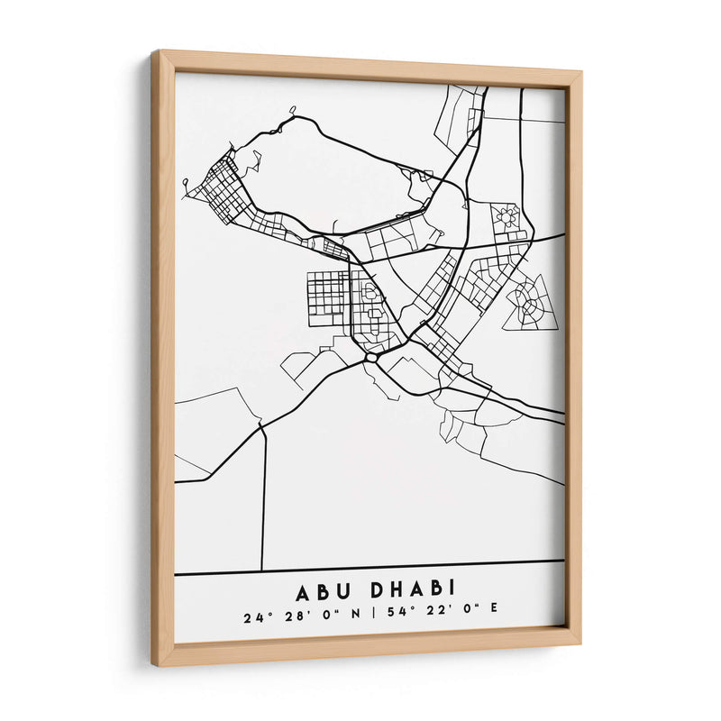 Abu Dhabi - Mapas negros 01 - Emiliano Deificus | Cuadro decorativo de Canvas Lab