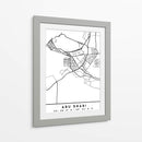 Abu Dhabi - Mapas negros 01 - Emiliano Deificus | Cuadro decorativo de Canvas Lab