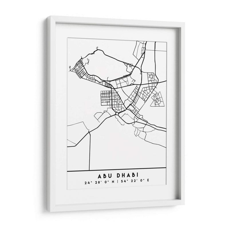 Abu Dhabi - Mapas negros 01 - Emiliano Deificus | Cuadro decorativo de Canvas Lab