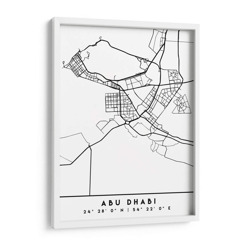 Abu Dhabi - Mapas negros 01 - Emiliano Deificus | Cuadro decorativo de Canvas Lab